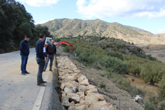 Comienza la ejecucin del sendero peatonal en la carretera de Flores